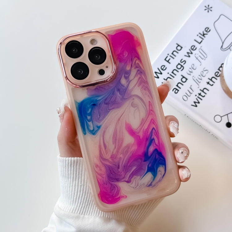 For iPhone 13 Pro Oil Painting Electroplating TPU Phone Case(Pink) - iPhone 13 Pro Cases by PMC TechLife | Online Shopping South Africa | PMC TechLife