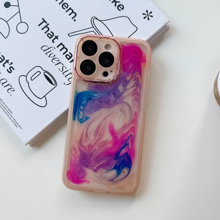 For iPhone 13 Pro Oil Painting Electroplating TPU Phone Case(Pink) - iPhone 13 Pro Cases by PMC TechLife | Online Shopping South Africa | PMC TechLife