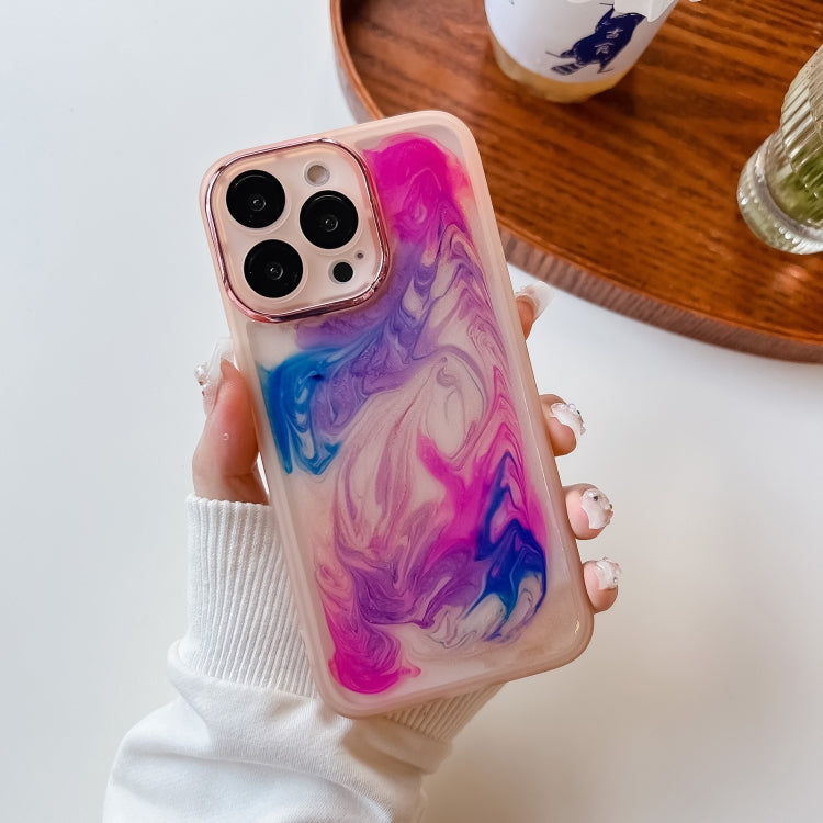 For iPhone 13 Pro Oil Painting Electroplating TPU Phone Case(Pink) - iPhone 13 Pro Cases by PMC TechLife | Online Shopping South Africa | PMC TechLife