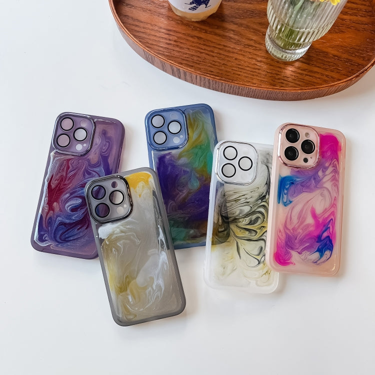 For iPhone 13 Pro Oil Painting Electroplating TPU Phone Case(Pink) - iPhone 13 Pro Cases by PMC TechLife | Online Shopping South Africa | PMC TechLife