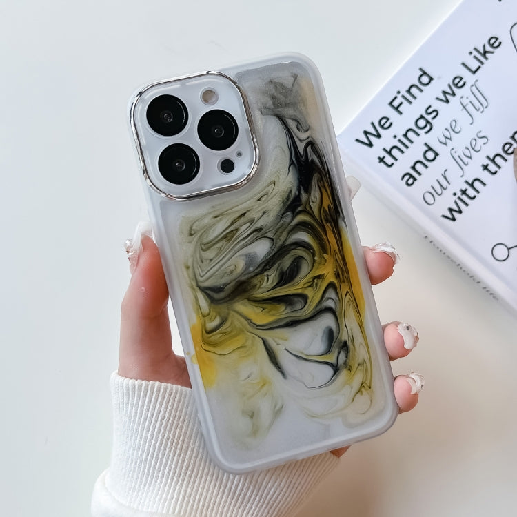 For iPhone 13 Pro Oil Painting Electroplating TPU Phone Case(White) - iPhone 13 Pro Cases by PMC TechLife | Online Shopping South Africa | PMC TechLife