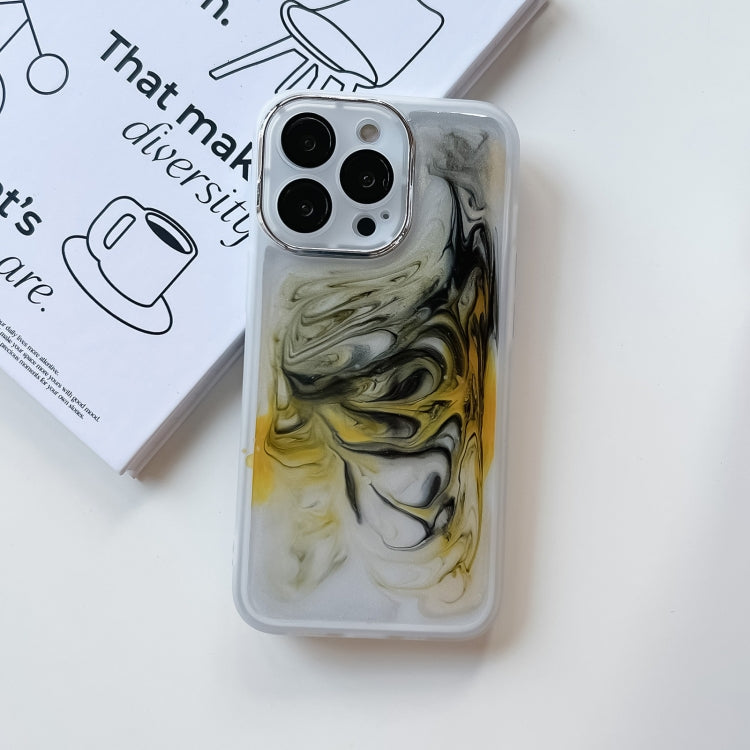 For iPhone 13 Pro Oil Painting Electroplating TPU Phone Case(White) - iPhone 13 Pro Cases by PMC TechLife | Online Shopping South Africa | PMC TechLife