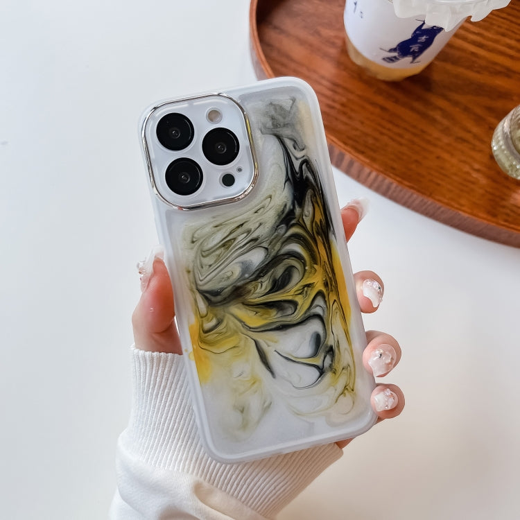 For iPhone 13 Pro Oil Painting Electroplating TPU Phone Case(White) - iPhone 13 Pro Cases by PMC TechLife | Online Shopping South Africa | PMC TechLife