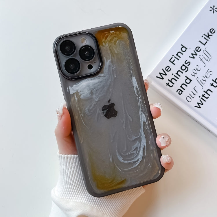 For iPhone 13 Pro Max Oil Painting Electroplating TPU Phone Case(Grey) - iPhone 13 Pro Max Cases by PMC TechLife | Online Shopping South Africa | PMC TechLife