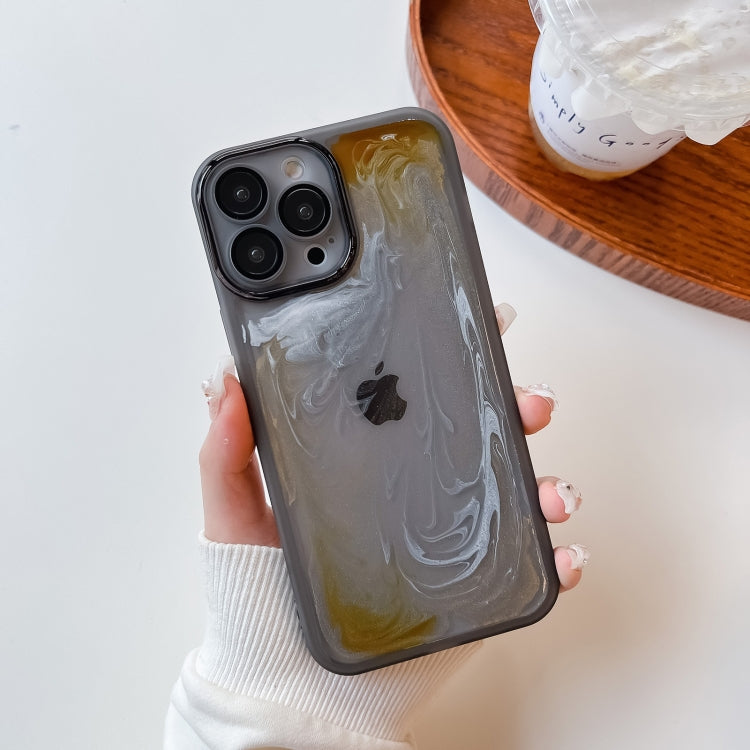 For iPhone 13 Pro Max Oil Painting Electroplating TPU Phone Case(Grey) - iPhone 13 Pro Max Cases by PMC TechLife | Online Shopping South Africa | PMC TechLife