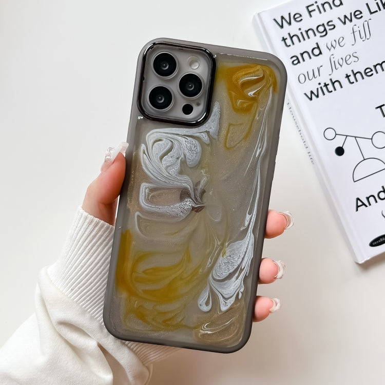 For iPhone 12 Pro Max Oil Painting Electroplating TPU Phone Case(Grey) - iPhone 12 Pro Max Cases by PMC TechLife | Online Shopping South Africa | PMC TechLife