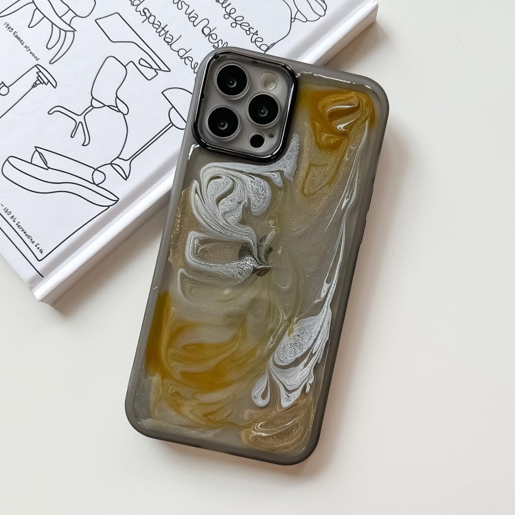 For iPhone 12 Pro Max Oil Painting Electroplating TPU Phone Case(Grey) - iPhone 12 Pro Max Cases by PMC TechLife | Online Shopping South Africa | PMC TechLife