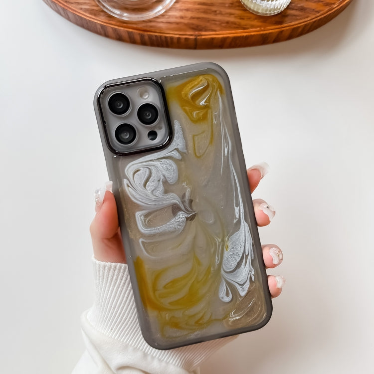 For iPhone 12 Pro Max Oil Painting Electroplating TPU Phone Case(Grey) - iPhone 12 Pro Max Cases by PMC TechLife | Online Shopping South Africa | PMC TechLife