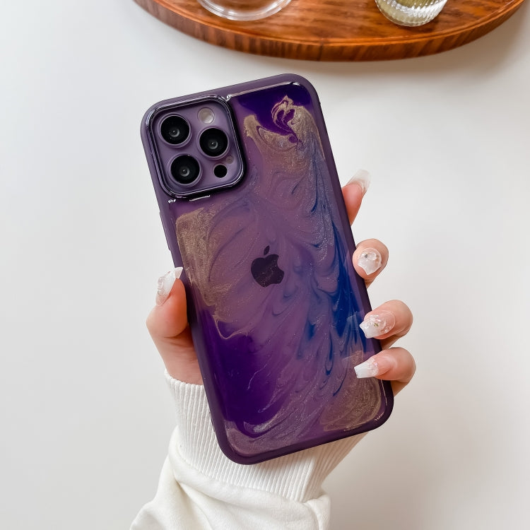 For iPhone 12 Pro Max Oil Painting Electroplating TPU Phone Case(Purple) - iPhone 12 Pro Max Cases by PMC TechLife | Online Shopping South Africa | PMC TechLife