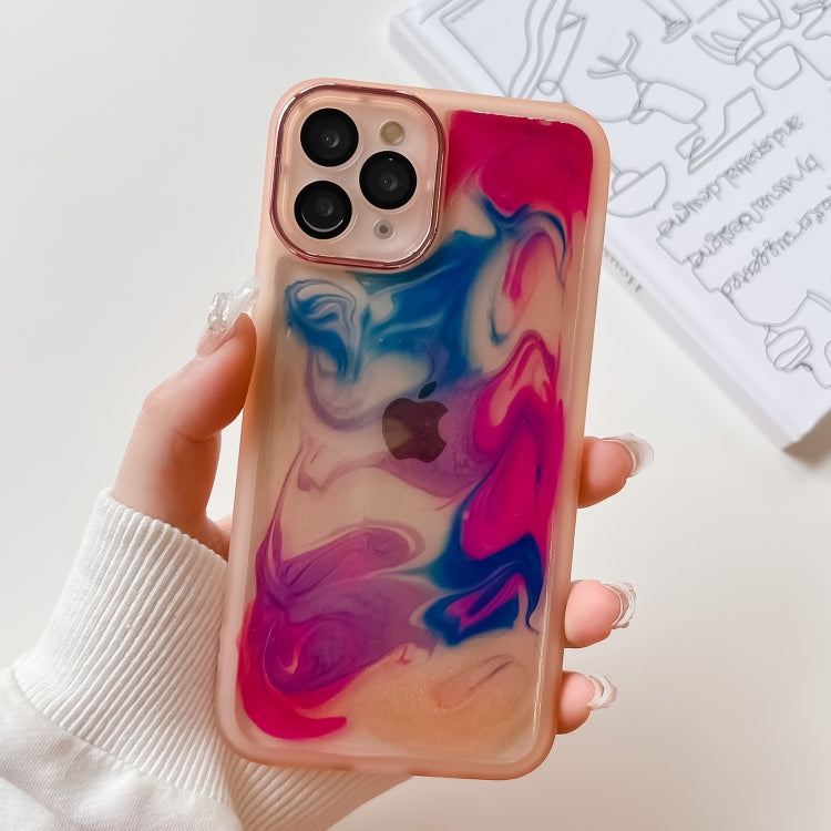 For iPhone 11 Pro Oil Painting Electroplating TPU Phone Case(Pink) - iPhone 11 Pro Cases by PMC TechLife | Online Shopping South Africa | PMC TechLife
