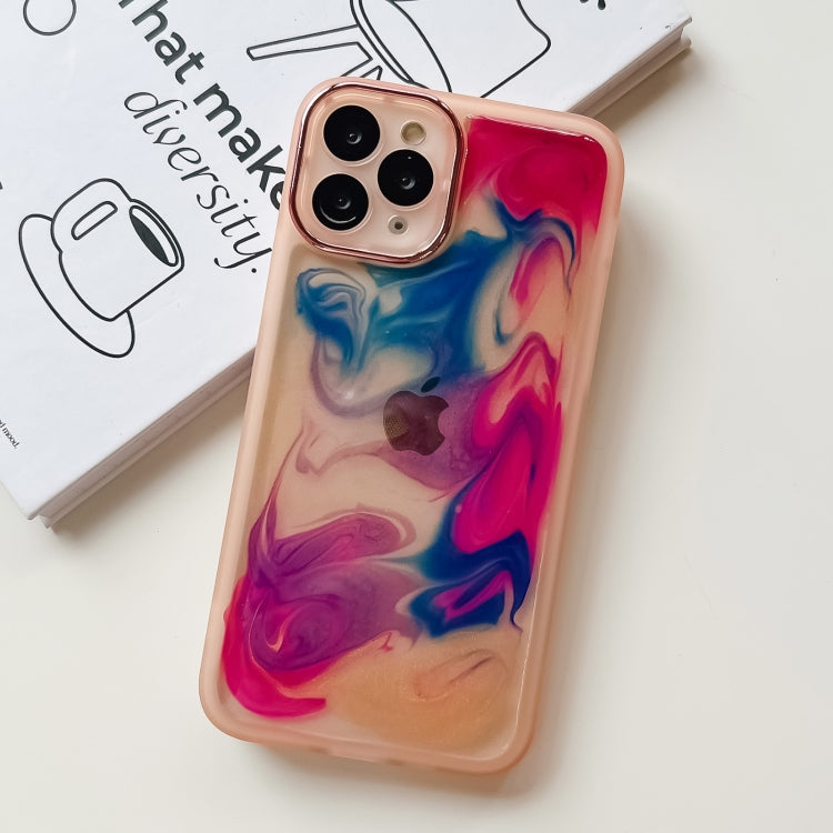 For iPhone 11 Pro Oil Painting Electroplating TPU Phone Case(Pink) - iPhone 11 Pro Cases by PMC TechLife | Online Shopping South Africa | PMC TechLife