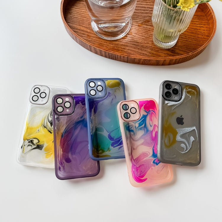 For iPhone 11 Pro Oil Painting Electroplating TPU Phone Case(White) - iPhone 11 Pro Cases by PMC TechLife | Online Shopping South Africa | PMC TechLife