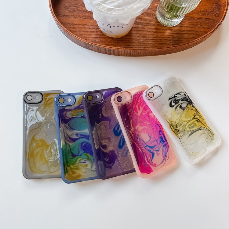 For iPhone SE 2022/2020 / 8 / 7 Oil Painting Electroplating TPU Phone Case(Grey) - iPhone SE 2022 / 2020 / 8 / 7 Cases by PMC TechLife | Online Shopping South Africa | PMC TechLife