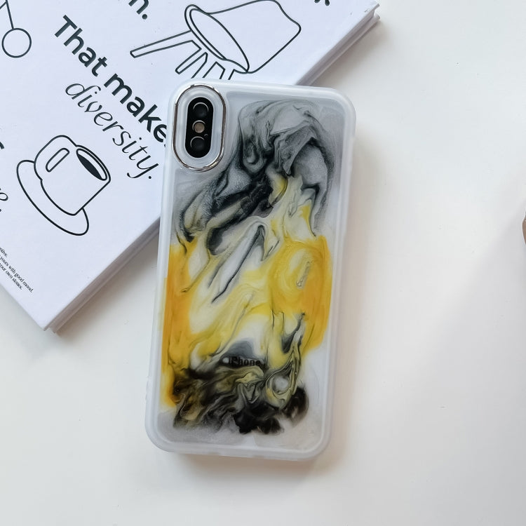 For iPhone X / XS Oil Painting Electroplating TPU Phone Case(White) - More iPhone Cases by PMC TechLife | Online Shopping South Africa | PMC TechLife