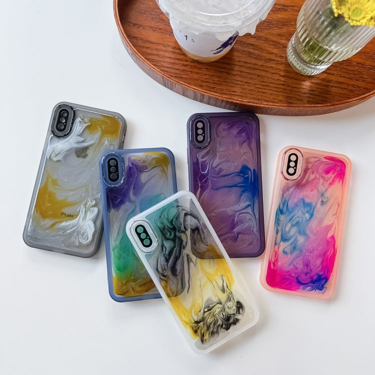 For iPhone X / XS Oil Painting Electroplating TPU Phone Case(White) - More iPhone Cases by PMC TechLife | Online Shopping South Africa | PMC TechLife