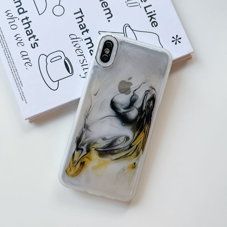 For iPhone XS Max Oil Painting Electroplating TPU Phone Case(White) - More iPhone Cases by PMC TechLife | Online Shopping South Africa | PMC TechLife