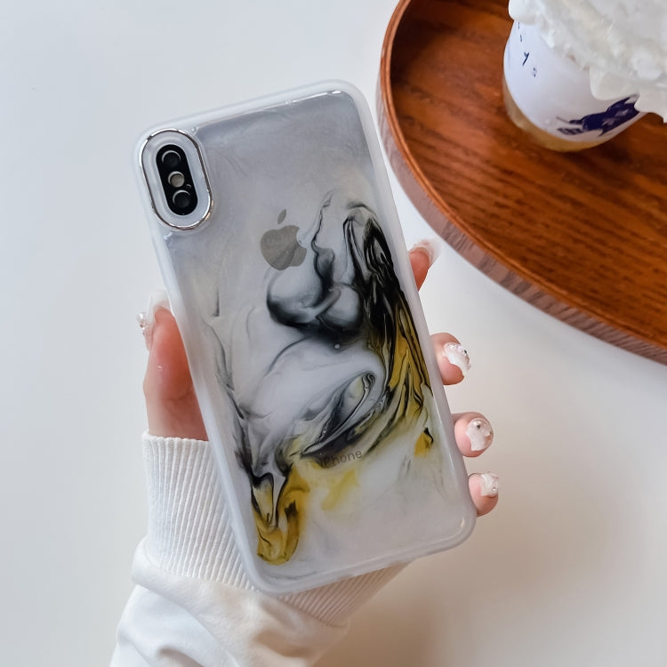 For iPhone XS Max Oil Painting Electroplating TPU Phone Case(White) - More iPhone Cases by PMC TechLife | Online Shopping South Africa | PMC TechLife
