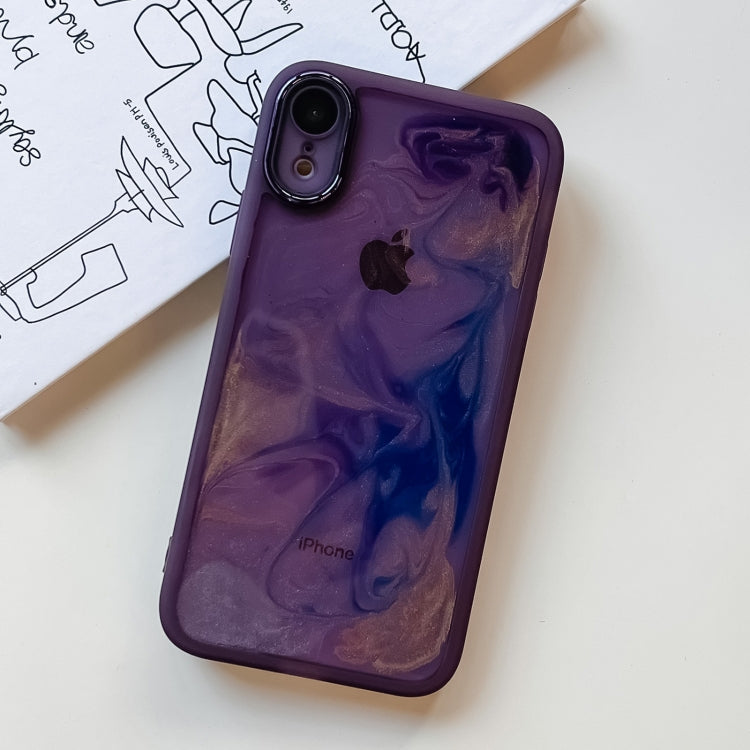 For iPhone XR Oil Painting Electroplating TPU Phone Case(Purple) - More iPhone Cases by PMC TechLife | Online Shopping South Africa | PMC TechLife
