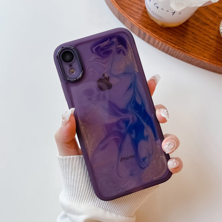 For iPhone XR Oil Painting Electroplating TPU Phone Case(Purple) - More iPhone Cases by PMC TechLife | Online Shopping South Africa | PMC TechLife