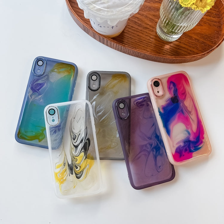 For iPhone XR Oil Painting Electroplating TPU Phone Case(Purple) - More iPhone Cases by PMC TechLife | Online Shopping South Africa | PMC TechLife