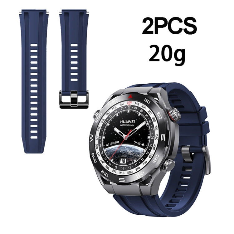 2pcs Regular Style For Huawei Watch Ultimate Silicone Replacement Watch Band(Midnight Blue) -  by PMC TechLife | Online Shopping South Africa | PMC TechLife