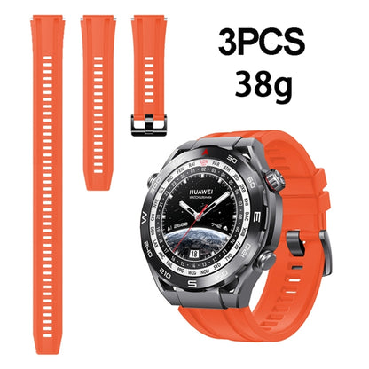 3pcs Longer Style For Huawei Watch Ultimate Silicone Replacement Watch Band(Orange) -  by PMC Jewellery | Online Shopping South Africa | PMC Jewellery