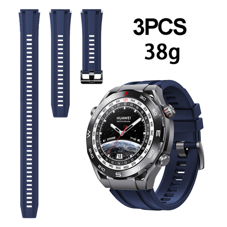 3pcs Longer Style For Huawei Watch Ultimate Silicone Replacement Watch Band(Midnight Blue) -  by PMC Jewellery | Online Shopping South Africa | PMC Jewellery