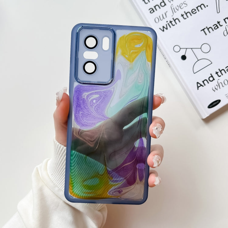 For Xiaomi Redmi K40 Pro Oil Painting Electroplating TPU Phone Case(Blue) - free shipping - PMC TechLife - Order now!