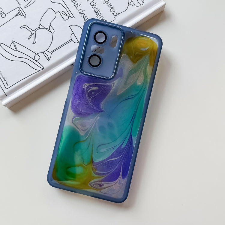 For Xiaomi Redmi K40 Pro Oil Painting Electroplating TPU Phone Case(Blue) - free shipping - PMC TechLife - Order now!