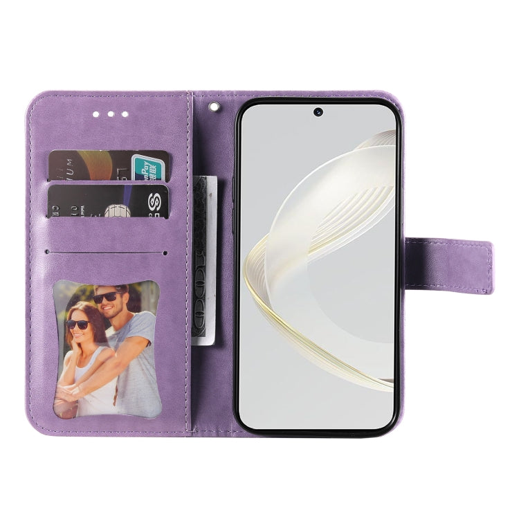 For Huawei nova 11 Seven-petal Flowers Embossing Leather Phone Case(Light Purple) - free shipping - PMC TechLife - Order now!