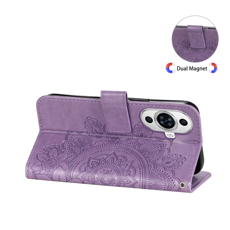 For Huawei nova 11 Seven-petal Flowers Embossing Leather Phone Case(Light Purple) - free shipping - PMC TechLife - Order now!