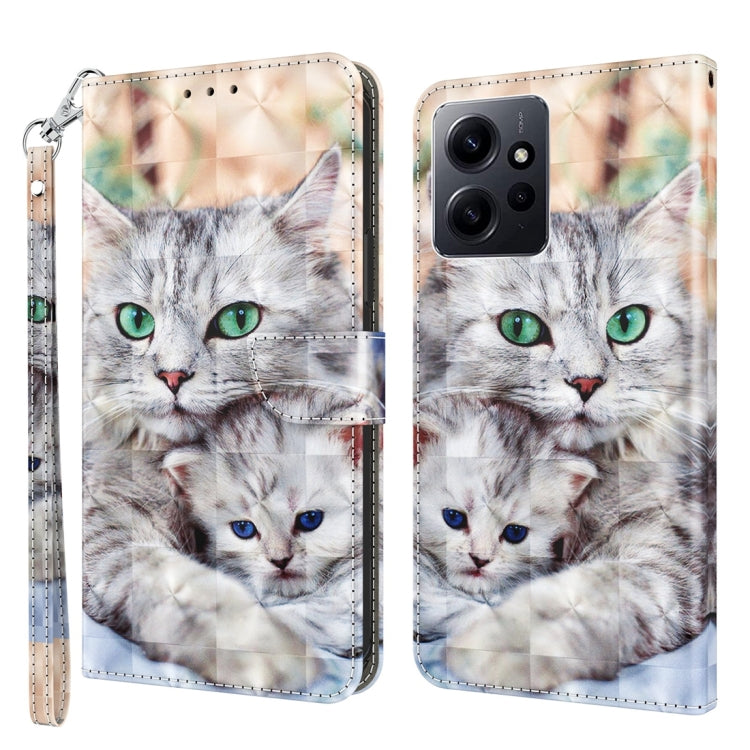 For Xiaomi Redmi Note  12 Pro+ 5G Global 3D Painted Pattern Leather Phone Case(Two Loving Cats) - free shipping - PMC TechLife - Order now!