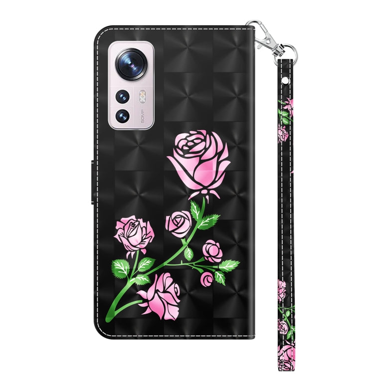 For Xiaomi 12 3D Painted Pattern Leather Phone Case(Rose) - free shipping - PMC TechLife - Order now!