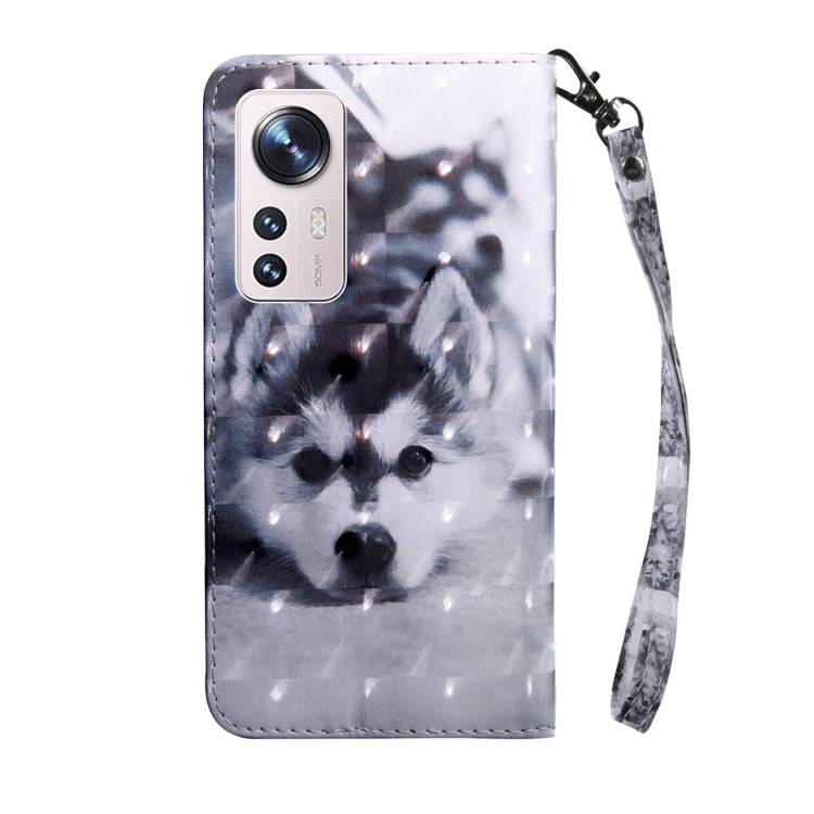 For Xiaomi 12 Pro 3D Painted Pattern Leather Phone Case(Husky) - free shipping - PMC TechLife - Order now!