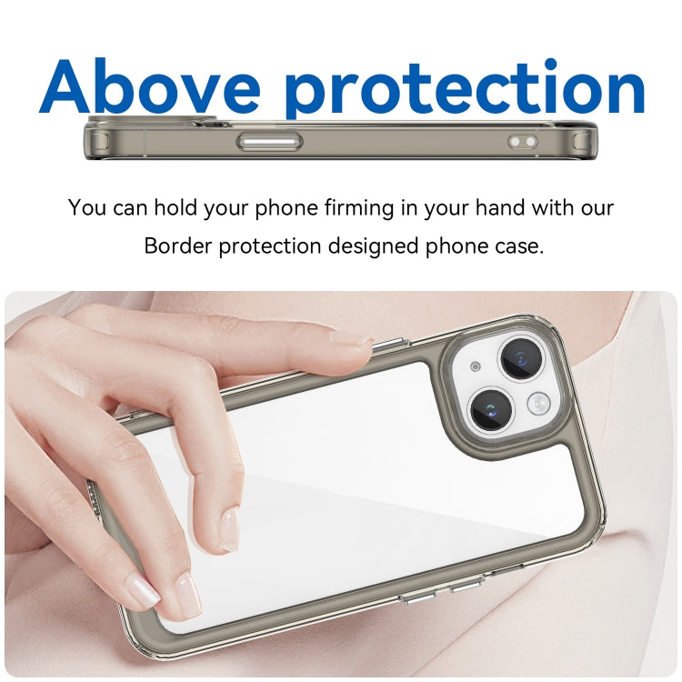 For iPhone 15 Colorful Series Acrylic + TPU Phone Case(Transparent Grey) - iPhone 15 Cases by PMC TechLife | Online Shopping South Africa | PMC TechLife
