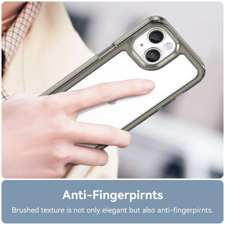 For iPhone 15 Colorful Series Acrylic + TPU Phone Case(Transparent Grey) - iPhone 15 Cases by PMC TechLife | Online Shopping South Africa | PMC TechLife