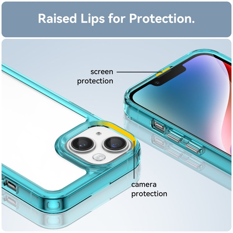 For iPhone 15 Colorful Series Acrylic + TPU Phone Case(Transparent Blue) - iPhone 15 Cases by PMC TechLife | Online Shopping South Africa | PMC TechLife