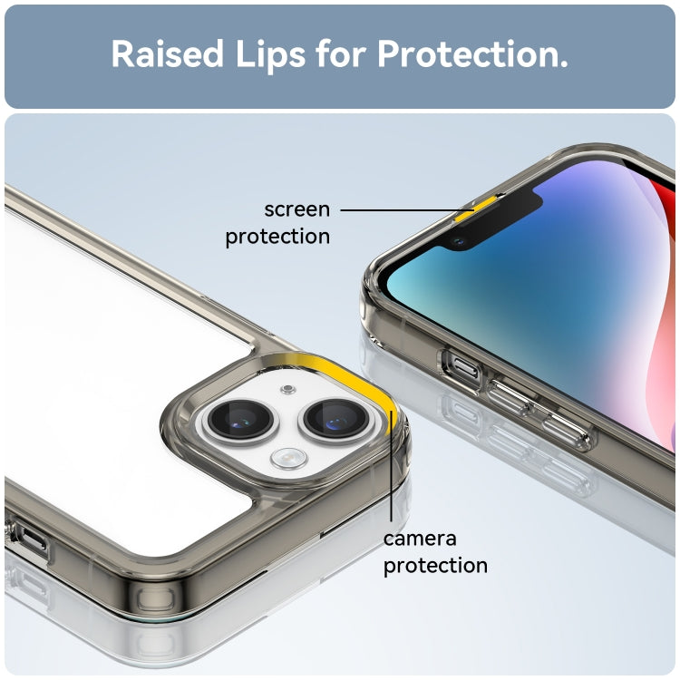 For iPhone 15 Plus Colorful Series Acrylic + TPU Phone Case(Transparent Grey) - iPhone 15 Plus Cases by PMC TechLife | Online Shopping South Africa | PMC TechLife