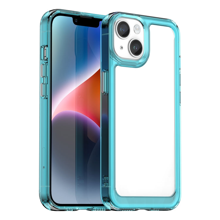 For iPhone 15 Plus Colorful Series Acrylic + TPU Phone Case(Transparent Blue) - iPhone 15 Plus Cases by PMC TechLife | Online Shopping South Africa | PMC TechLife