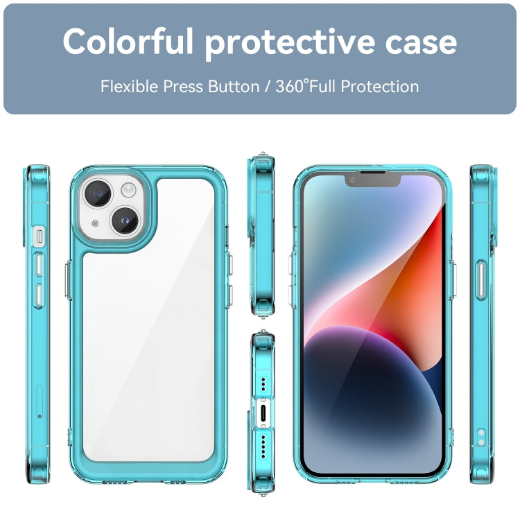 For iPhone 15 Plus Colorful Series Acrylic + TPU Phone Case(Transparent Blue) - iPhone 15 Plus Cases by PMC TechLife | Online Shopping South Africa | PMC TechLife