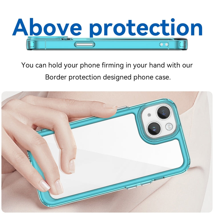For iPhone 15 Plus Colorful Series Acrylic + TPU Phone Case(Transparent Blue) - iPhone 15 Plus Cases by PMC TechLife | Online Shopping South Africa | PMC TechLife