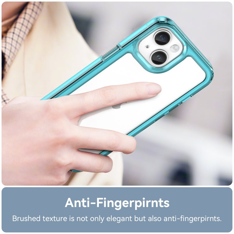 For iPhone 15 Plus Colorful Series Acrylic + TPU Phone Case(Transparent Blue) - iPhone 15 Plus Cases by PMC TechLife | Online Shopping South Africa | PMC TechLife