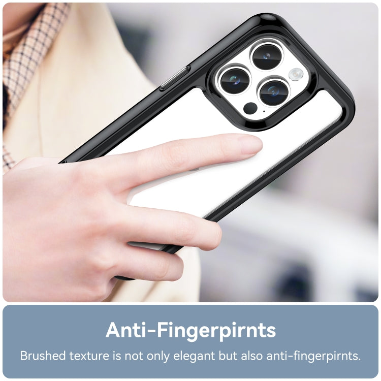 For iPhone 15 Pro Colorful Series Acrylic + TPU Phone Case(Black) - iPhone 15 Pro Cases by PMC TechLife | Online Shopping South Africa | PMC TechLife