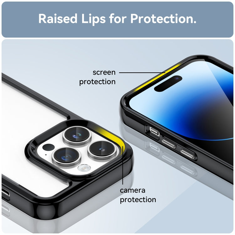 For iPhone 15 Pro Colorful Series Acrylic + TPU Phone Case(Black) - iPhone 15 Pro Cases by PMC TechLife | Online Shopping South Africa | PMC TechLife