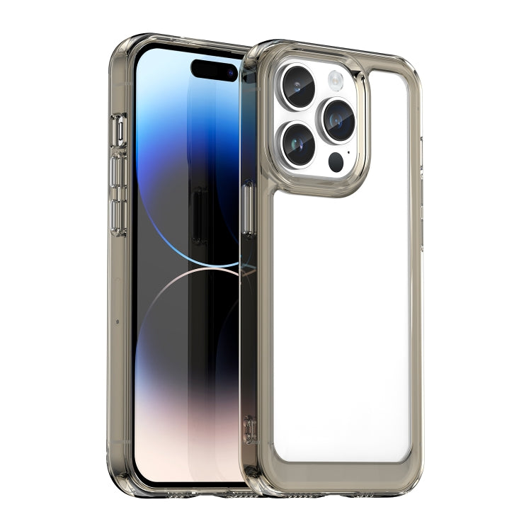 For iPhone 15 Pro Colorful Series Acrylic + TPU Phone Case(Transparent Grey) - iPhone 15 Pro Cases by PMC TechLife | Online Shopping South Africa | PMC TechLife