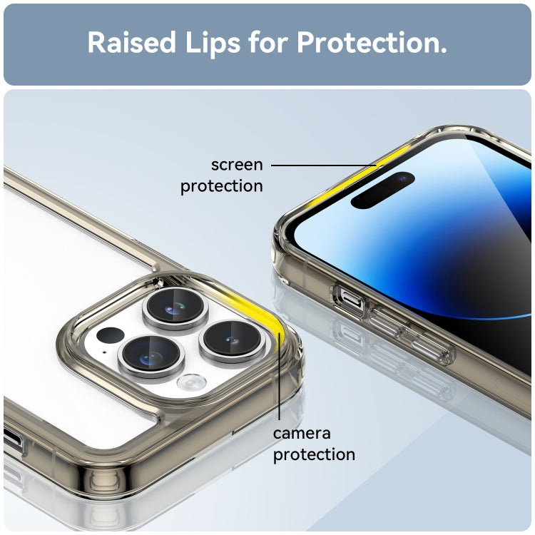 For iPhone 15 Pro Colorful Series Acrylic + TPU Phone Case(Transparent Grey) - iPhone 15 Pro Cases by PMC TechLife | Online Shopping South Africa | PMC TechLife