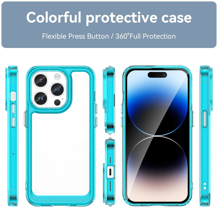 For iPhone 15 Pro Max Colorful Series Acrylic + TPU Phone Case(Transparent Blue) - iPhone 15 Pro Max Cases by PMC TechLife | Online Shopping South Africa | PMC TechLife