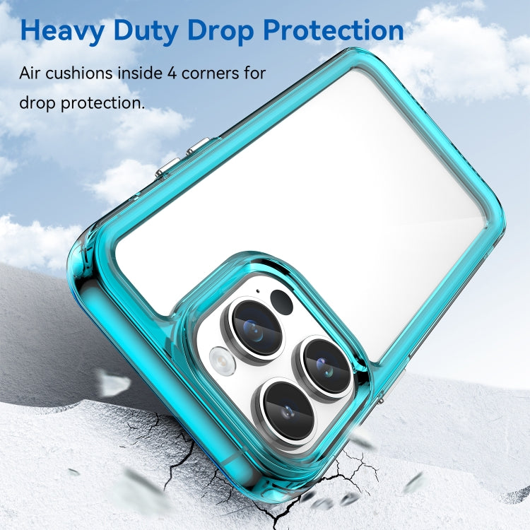 For iPhone 15 Pro Max Colorful Series Acrylic + TPU Phone Case(Transparent Blue) - iPhone 15 Pro Max Cases by PMC TechLife | Online Shopping South Africa | PMC TechLife