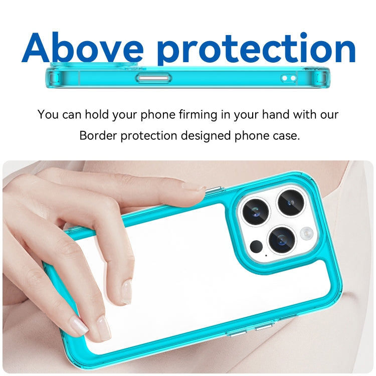 For iPhone 15 Pro Max Colorful Series Acrylic + TPU Phone Case(Transparent Blue) - iPhone 15 Pro Max Cases by PMC TechLife | Online Shopping South Africa | PMC TechLife