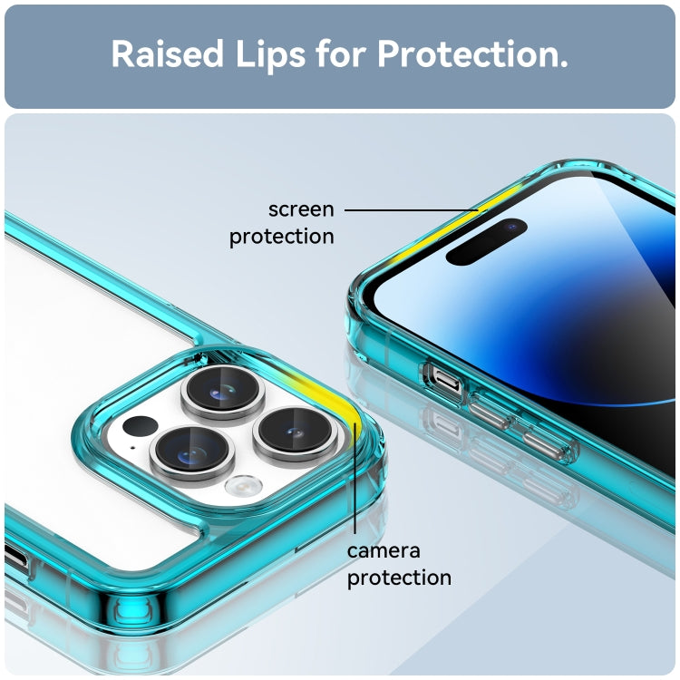 For iPhone 15 Pro Max Colorful Series Acrylic + TPU Phone Case(Transparent Blue) - iPhone 15 Pro Max Cases by PMC TechLife | Online Shopping South Africa | PMC TechLife